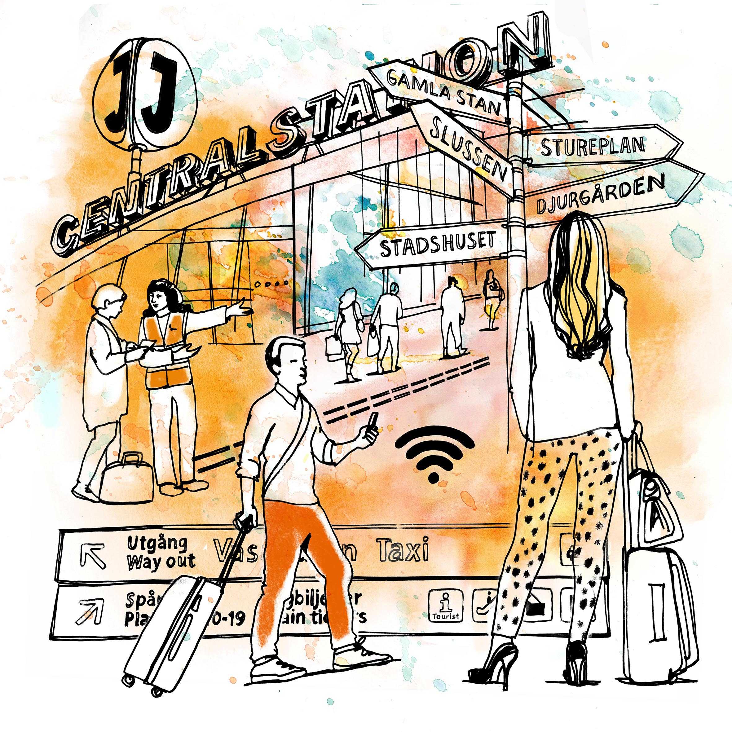 Illustration från planprogrammets värdeord som illustrerar vägledande