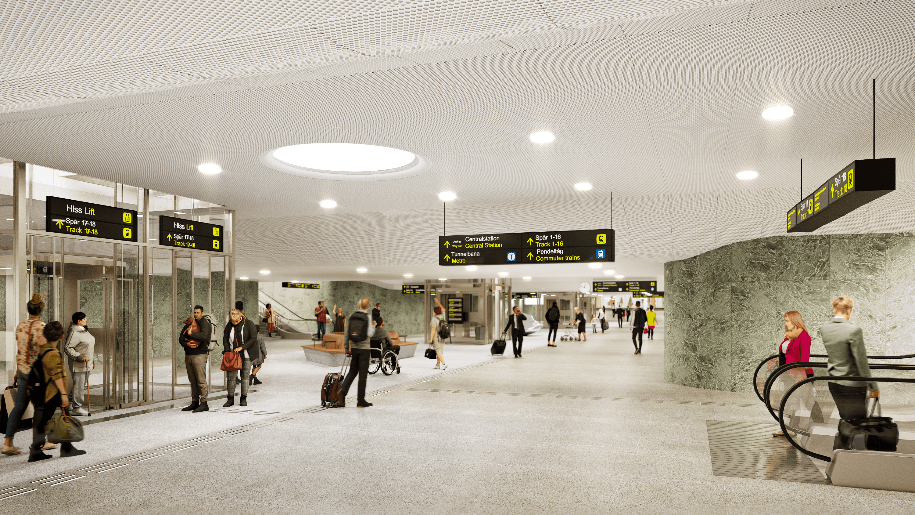 Visualiseringen av Centrala gången, Trafikverket,  &Rundquist.