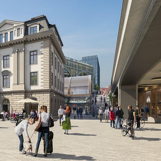 Visionsbild över Centralplan, beskuren för att visa Navet
