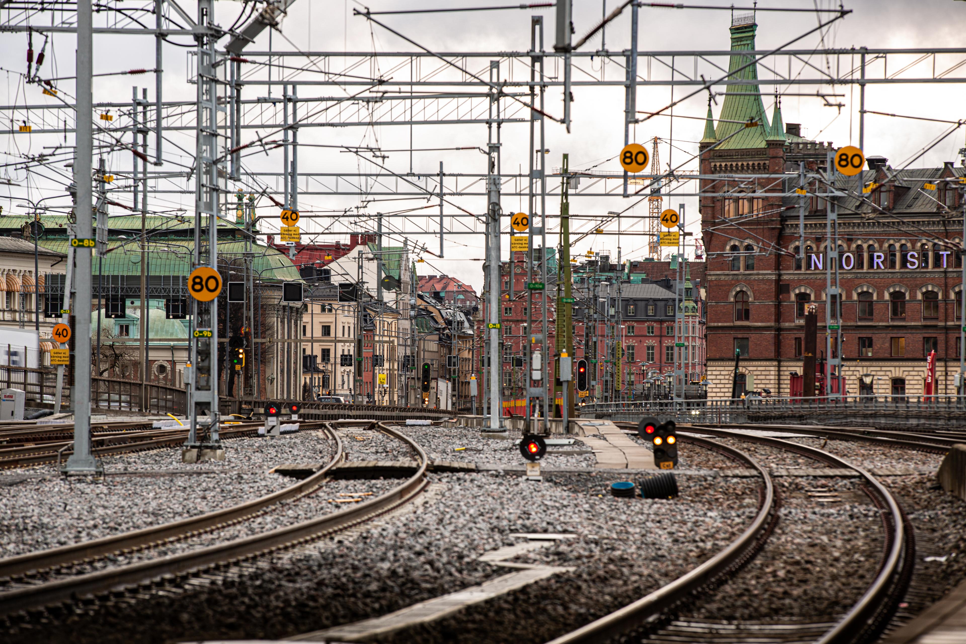 Bild som visar spårområdet på Stockholm C