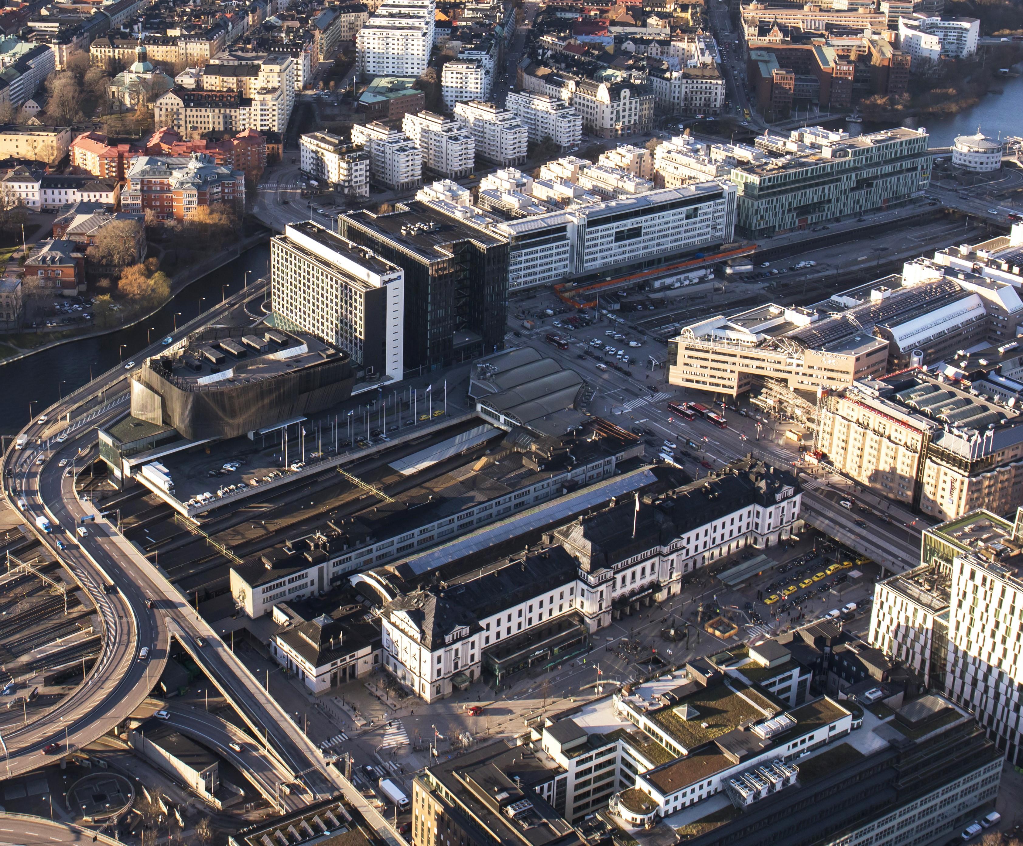 Drönarbild som visar barriäreffekt i stadsmiljön