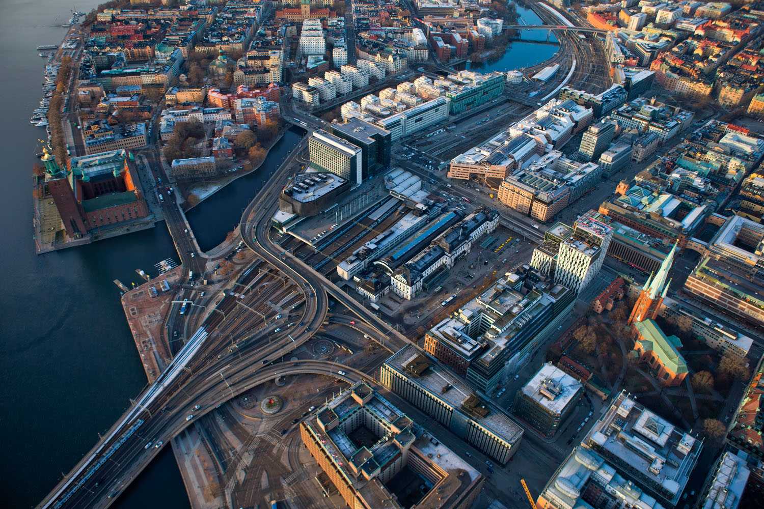 Flygbild från söder_nuläge Flygbild söderifrån som visar nuläget